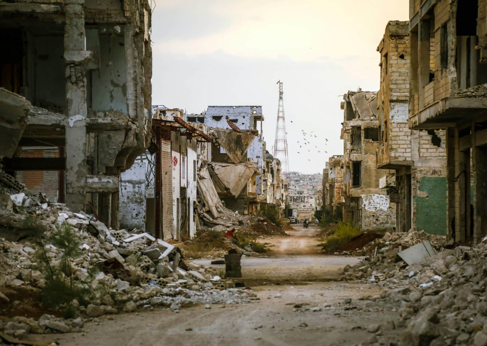 Empty street in Daraa, Syria